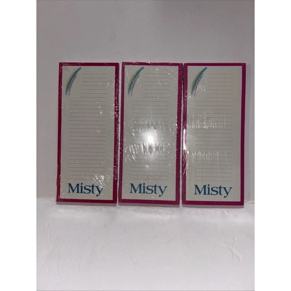 Vintage Sealed Misty Rainbow Magnetic Long Notepad 3.5 X 9 Lot Of 3